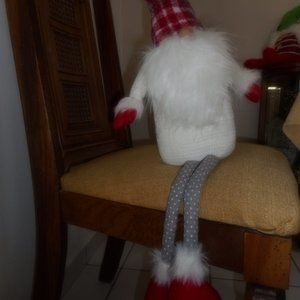 NWT QUEENWEST Gnome Doll Christmas Holiday No Face White Red Gray Over 26"